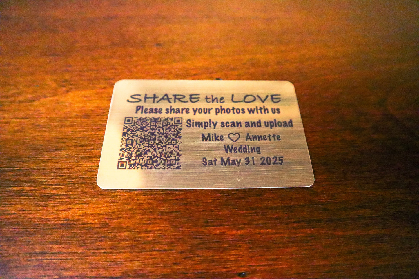 Custom Engraved Stainless Steel Cards – Personalized Business, Event, or QR Display Cards