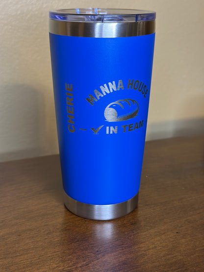 Personalized 20oz Manna House Tumbler – Custom Engraving | Team Gifts | Church Crew Cups