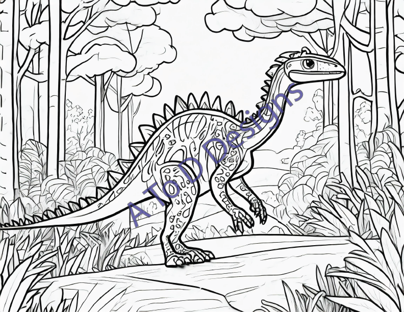 Roaring Adventures: 24-Page Dinosaur Coloring Book for Kids – Fun Digital Print-at-Home Download