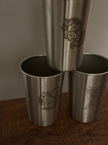 Custom Engraved Stainless Steel Cups – 16oz Personalized Gift Set