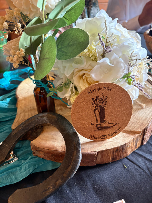 Custom Engraved Cork Coaster– Personalized Logo or Graphic