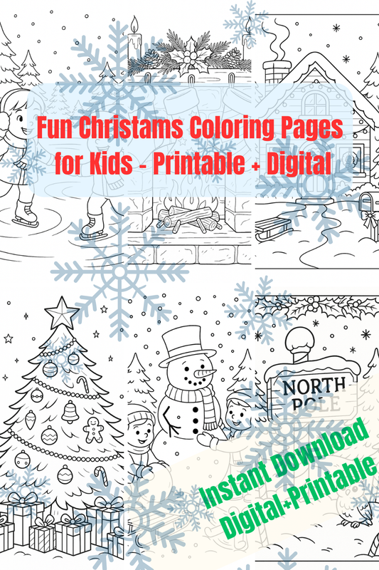 Christmas Coloring Pages for Kids – 23 Printable & Digital Holiday Designs