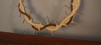 Seasonal Laser-Cut Basswood “Crown of Thorns” Wall Hanging
