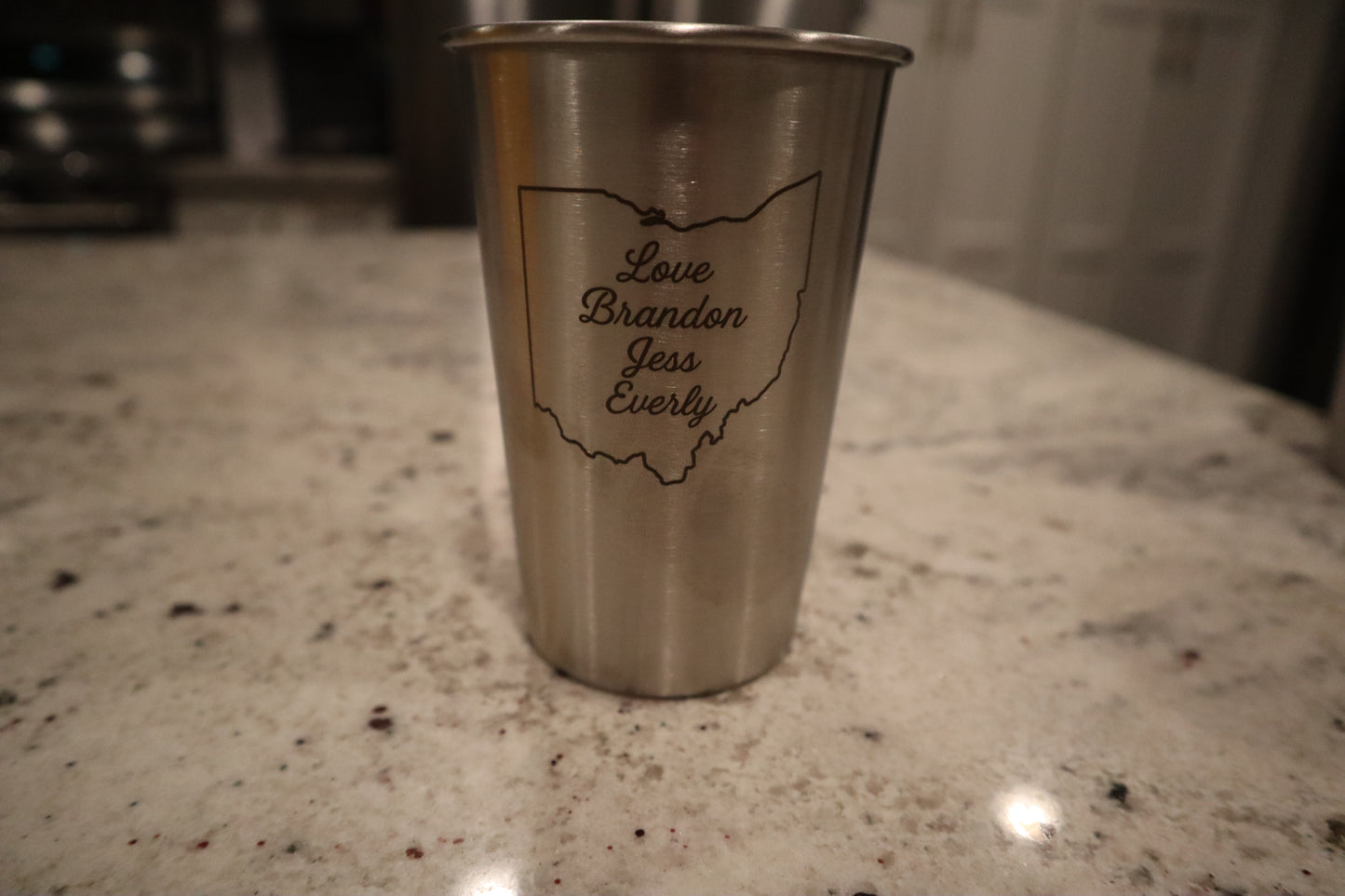 Personalized State Stainless Steel Cup Set - Handcrafted Engraving with Custom Message