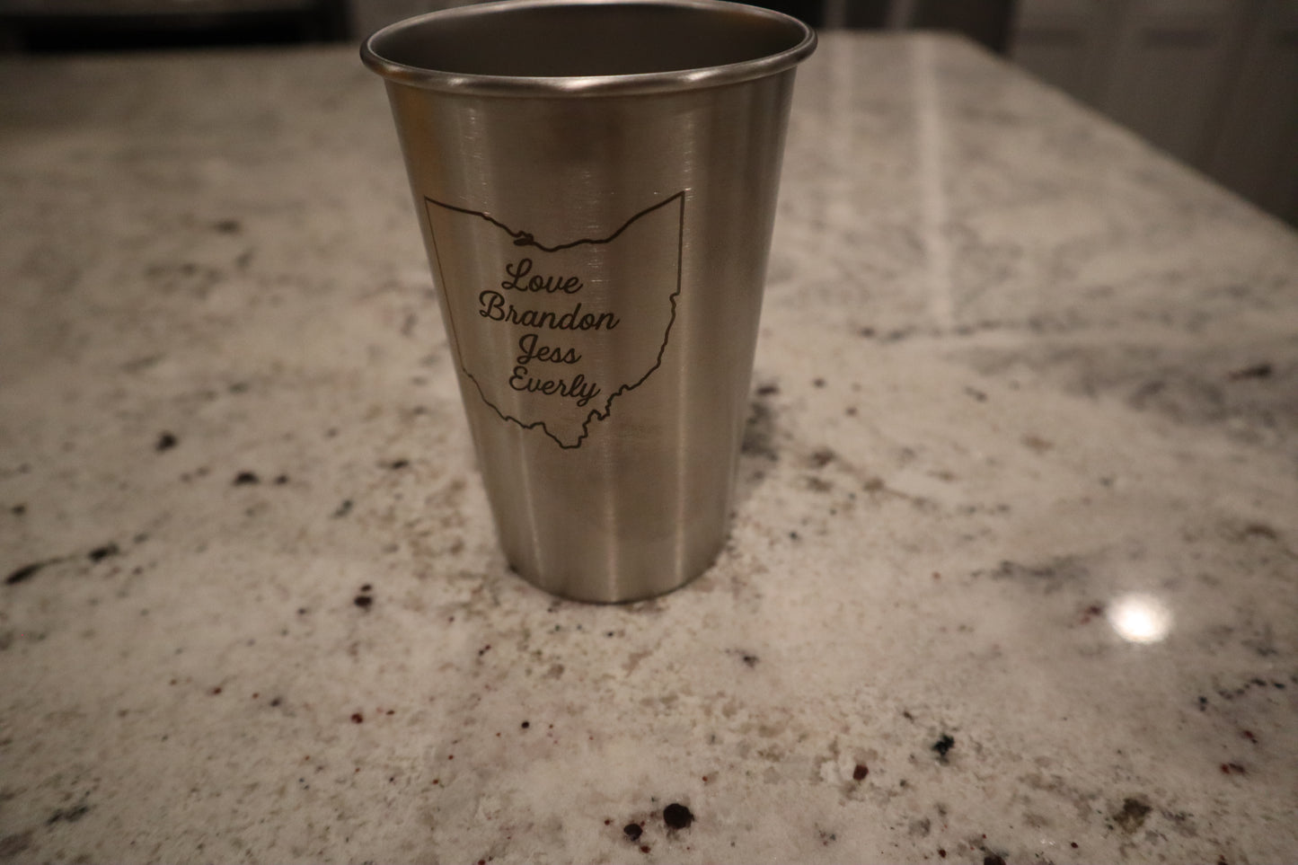 Personalized State Stainless Steel Cup Set - Handcrafted Engraving with Custom Message