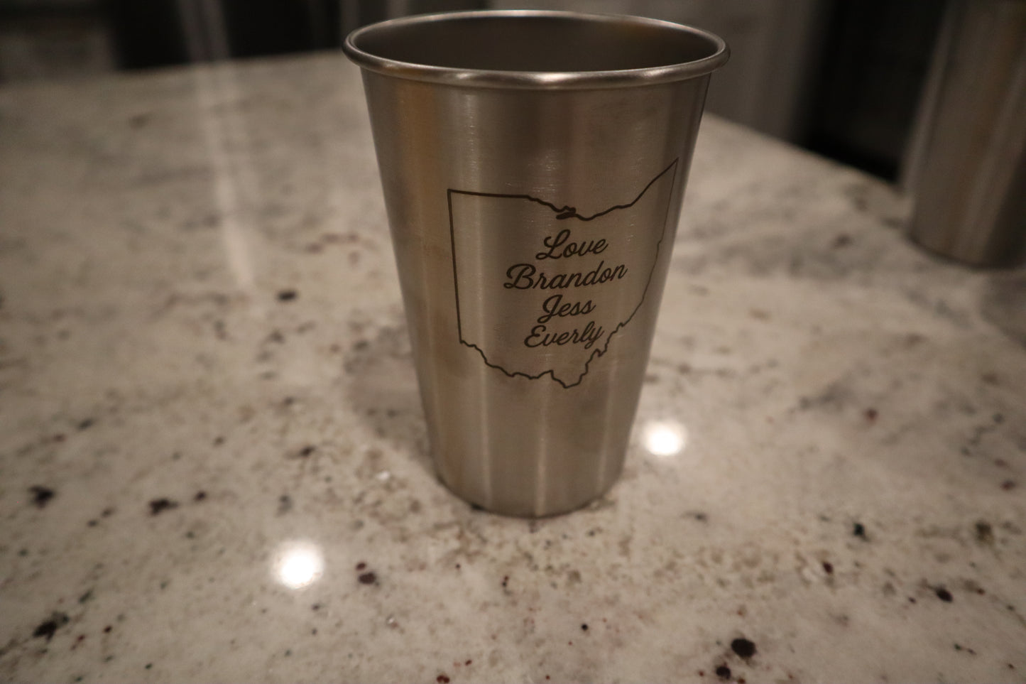 Personalized State Stainless Steel Cup Set - Handcrafted Engraving with Custom Message