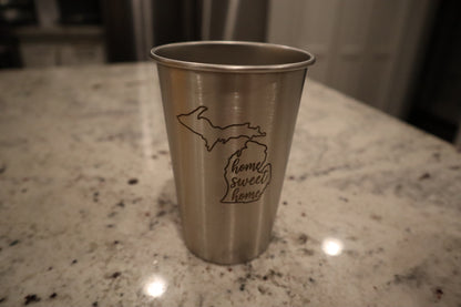 Personalized State Stainless Steel Cup Set - Handcrafted Engraving with Custom Message