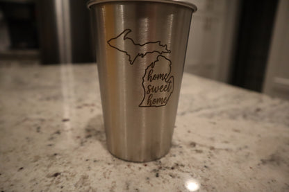 Personalized State Stainless Steel Cup Set - Handcrafted Engraving with Custom Message