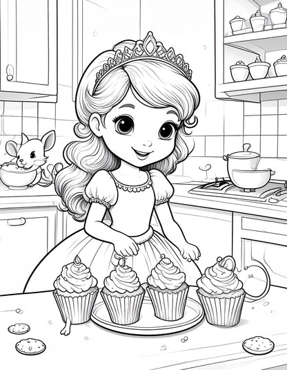 Enchanted Princess Adventure – 22-Page Fairy Tale Coloring Book (Digital Download)