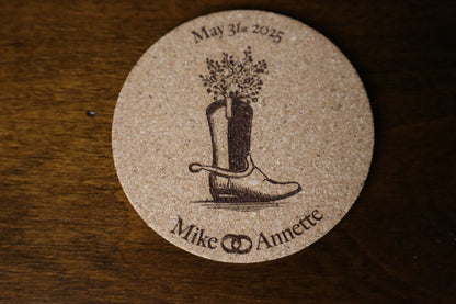 Custom Engraved Cork Coaster– Personalized Logo or Graphic