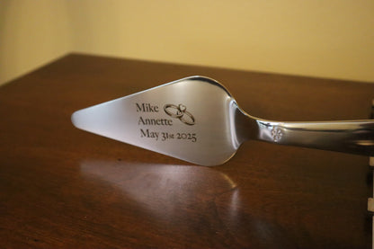 Personalized Wedding Cake Knife & Server Set – Custom Names & Date