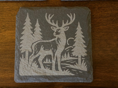 Outdoor Adventure Coaster Set – Slate Stone Coasters (Set of 5)