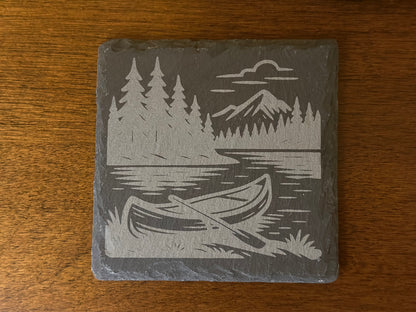 Outdoor Adventure Coaster Set – Slate Stone Coasters (Set of 5)
