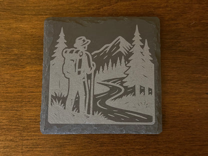 Outdoor Adventure Coaster Set – Slate Stone Coasters (Set of 5)