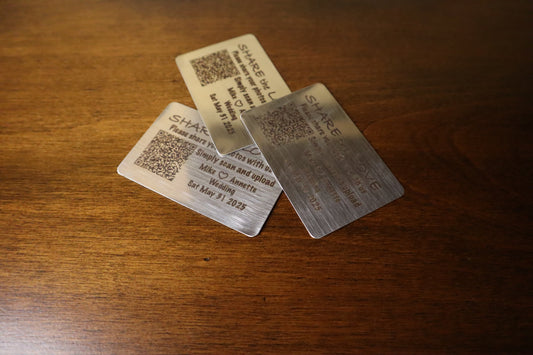 Custom Engraved Stainless Steel Cards – Personalized Business, Event, or QR Display Cards