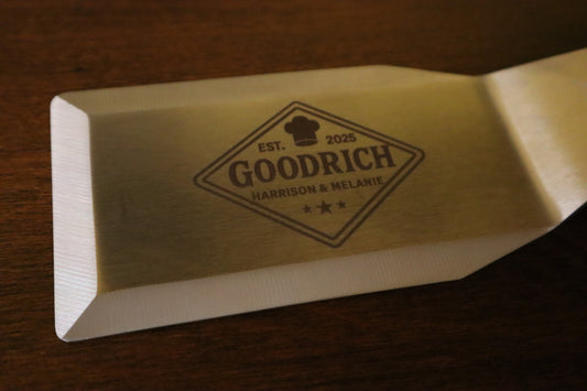 Personalized Stainless Steel Spatula – Custom Family Name & Date