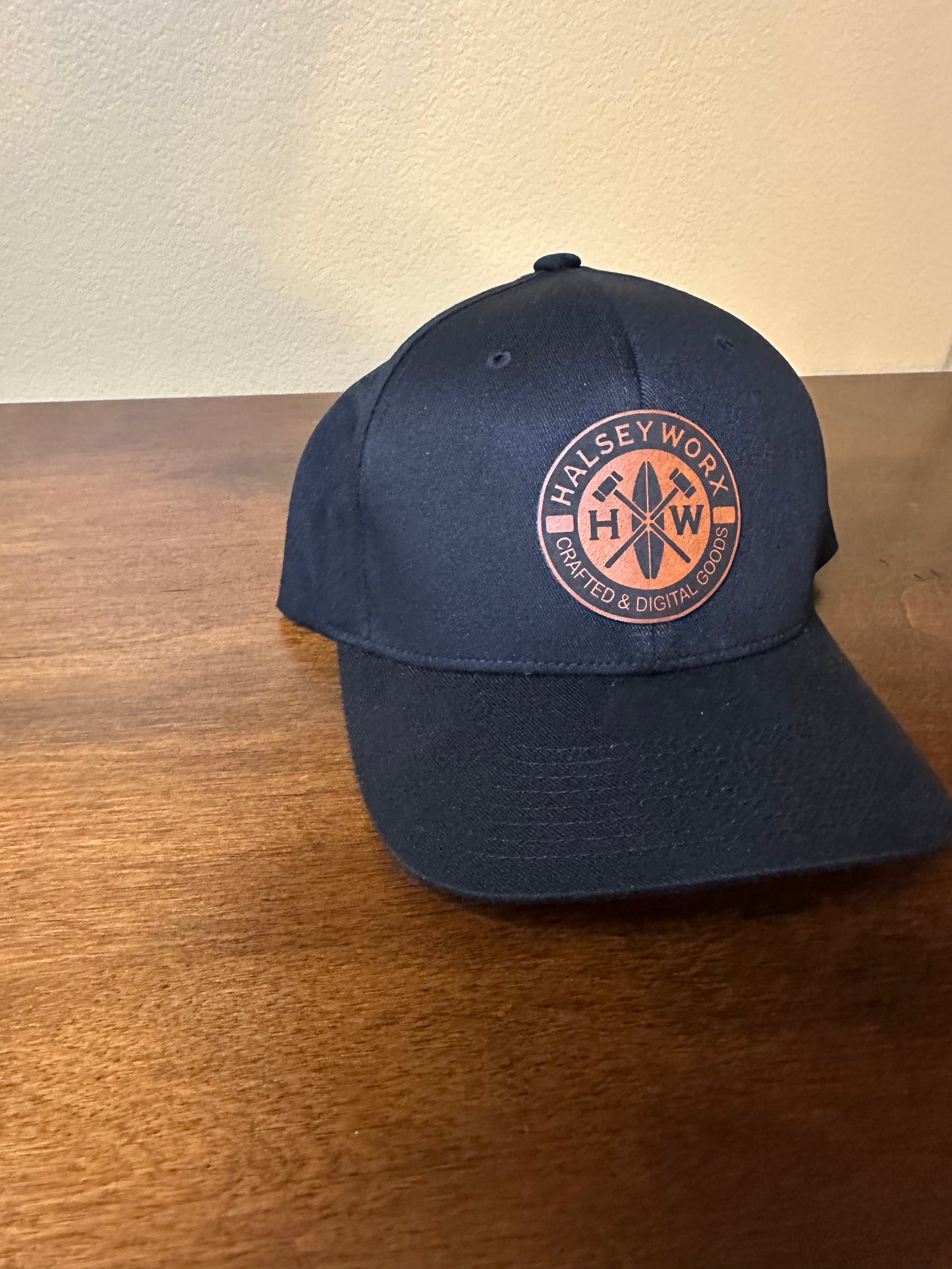 Custom Flexfit Hat with Leatherette Patch – Upload Your Logo or Name