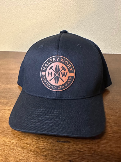 Custom Flexfit Hat with Leatherette Patch – Upload Your Logo or Name