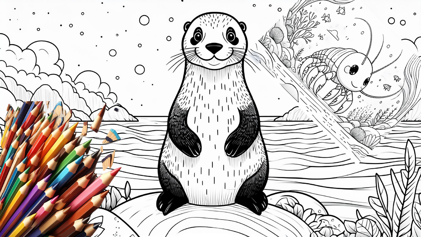 Ocean Odyssey kids 21 page coloring book print at home