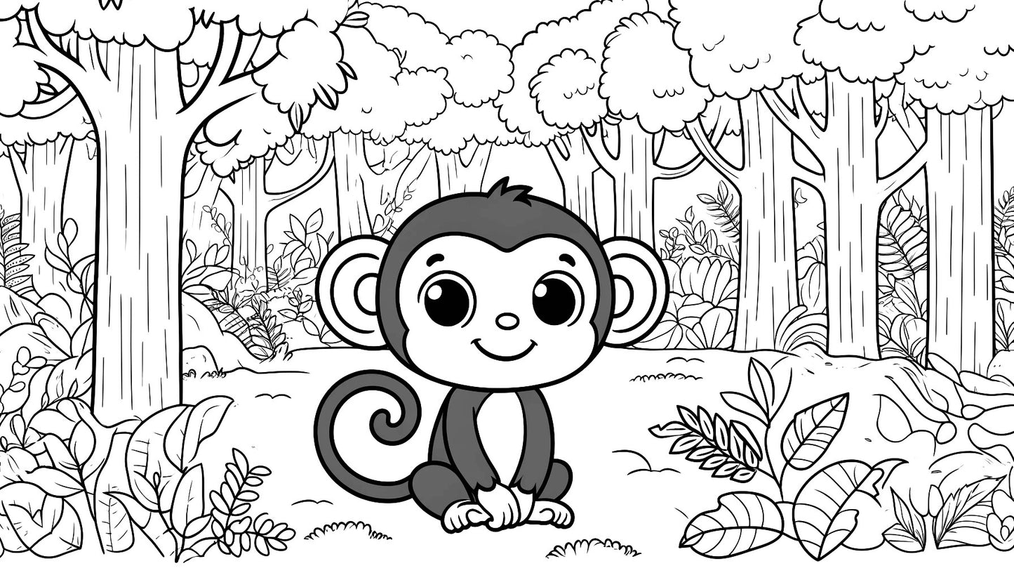 Zoo expedition coloring book 25 pages