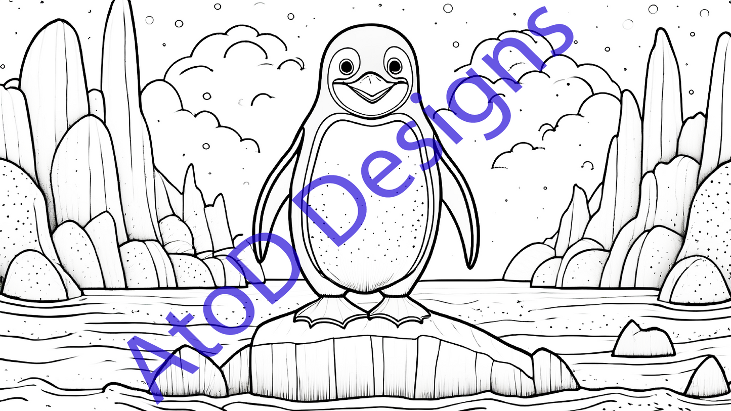 Ocean Odyssey kids 21 page coloring book print at home