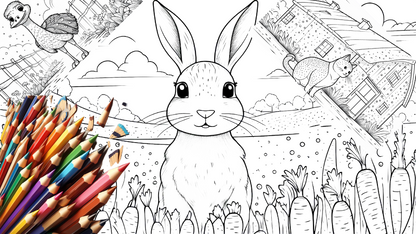 Barnyard adventures 24 page kids digital coloring book