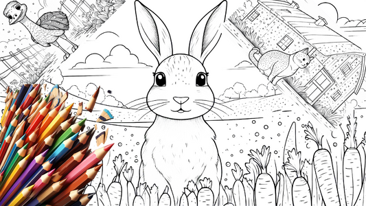 Barnyard adventures 24 page kids digital coloring book