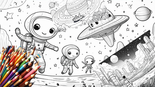 Galactic Adventures: An Outer Space Coloring Odyssey 24 pages