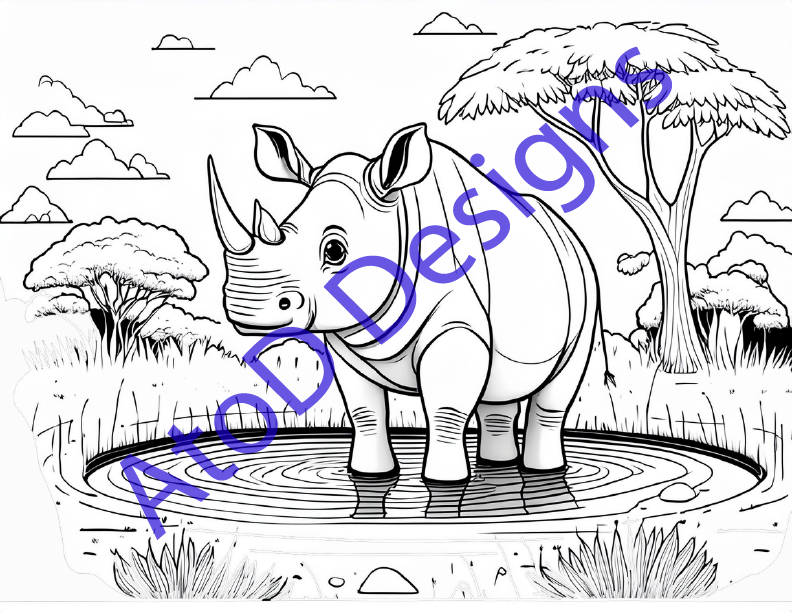 Wild Adventures: A 21 page Jungle Safari Coloring Expedition