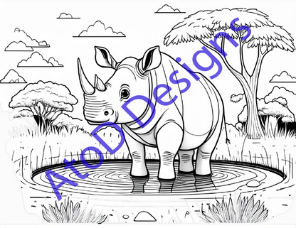 Wild Adventures: A 21 page Jungle Safari Coloring Expedition